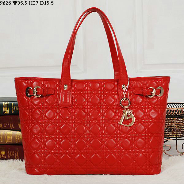 dior soft tote purse lambskin leather 9626 red